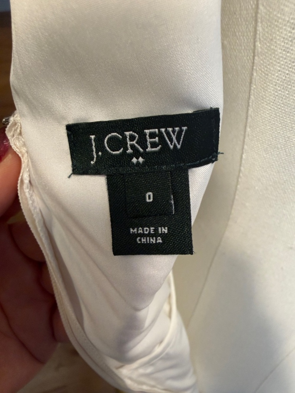 J.Crew Minimalist 2010s White‎ Chiffon V-Neck Dress (VGUC) - Picture 2 of 10